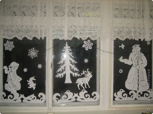 Поделки на окна к новому году из бумаги своими руками